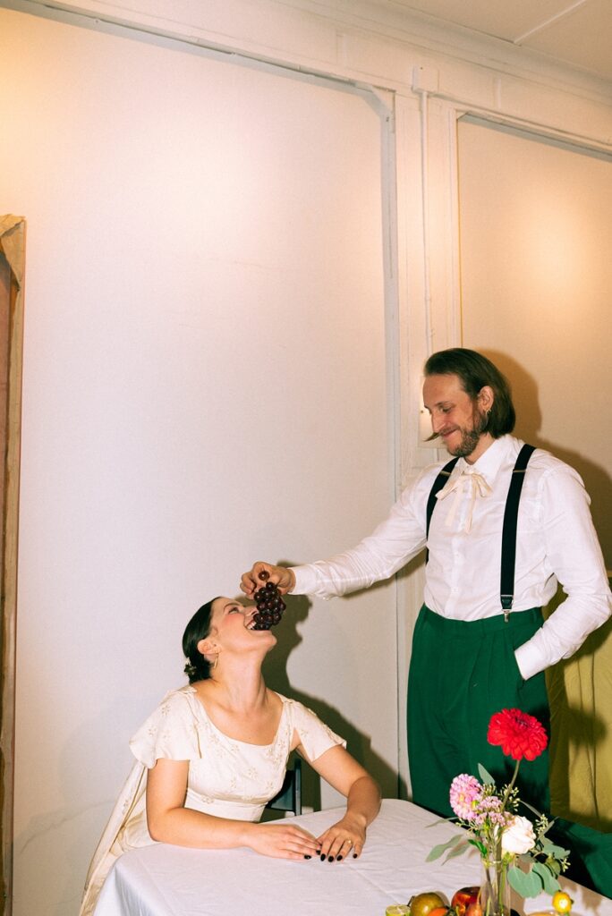 non traditional wedding couple in wicker park