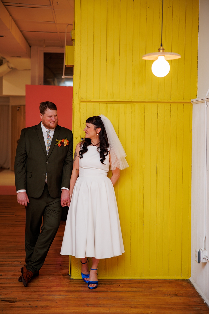 color block walls creative wedding venue