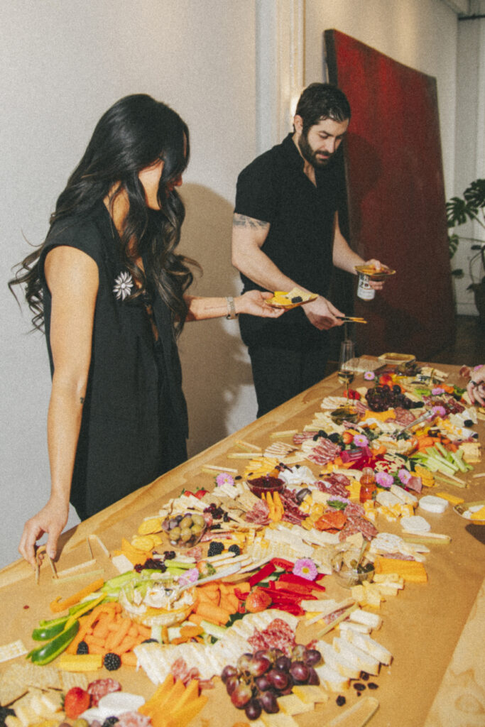 guests visit a tasting table at le loft