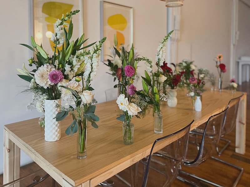 in house event + wedding flowers