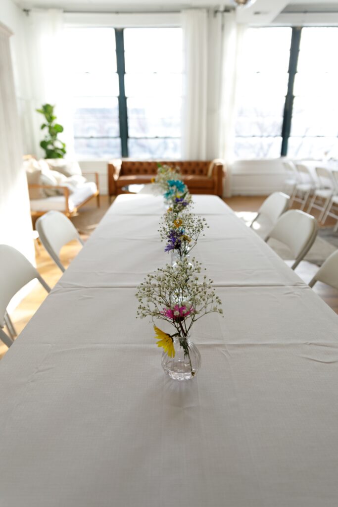 dinning tables setup at an event space