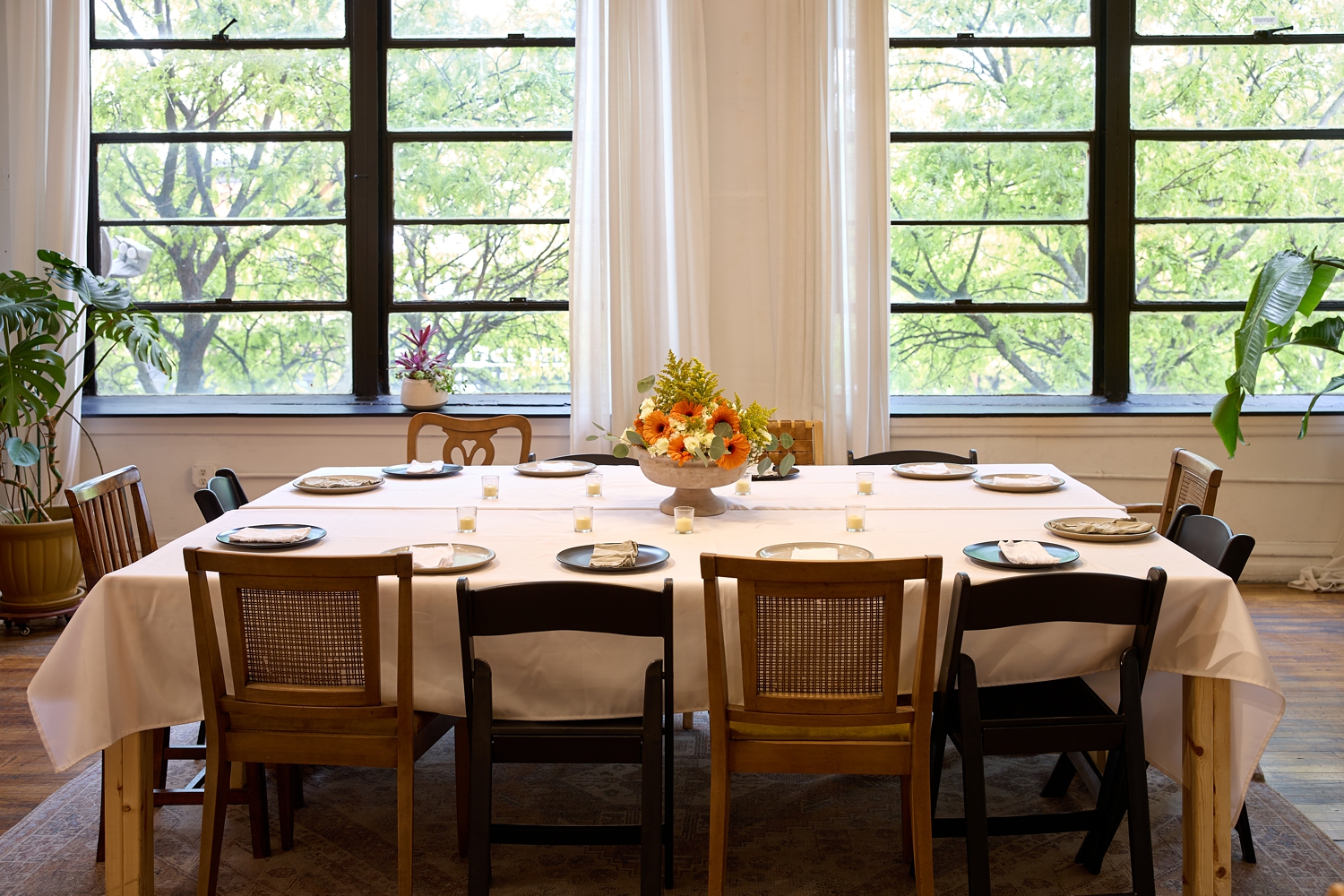 an intimate dinner table is set at le loft a chicago event venue in wicker park